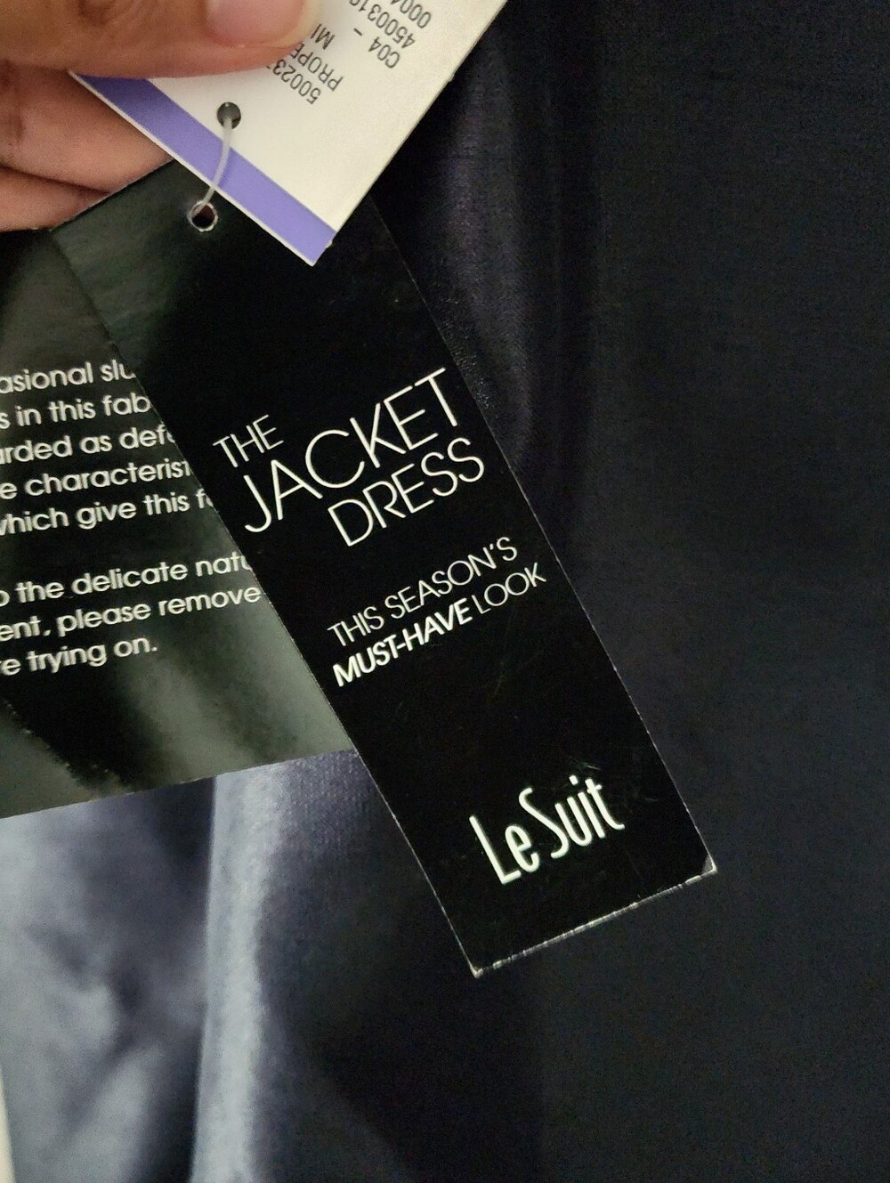 Le Suit Women's Navy Blue Jacket And Dress. - Picture 13 of 16
